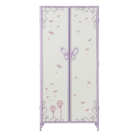 Priya II - Wardrobe - White & Light Synthetic Leather Rple