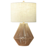Pryor - Drum Shade Handwoven Rope Table Lamp - Natural