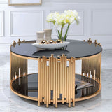 Tanquin - Coffee Table - Black Glass & Gold