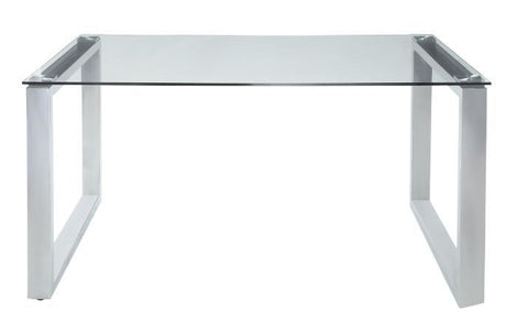 Abraham - Dining Table - Clear Glass & Chrome Finish