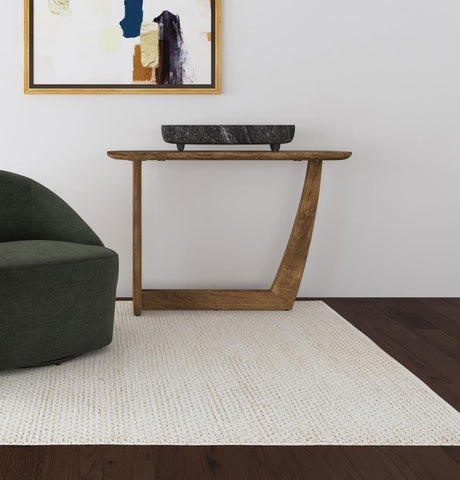 Fletcher - Oval Solid Mango Wood Entryway Console Table - Brown