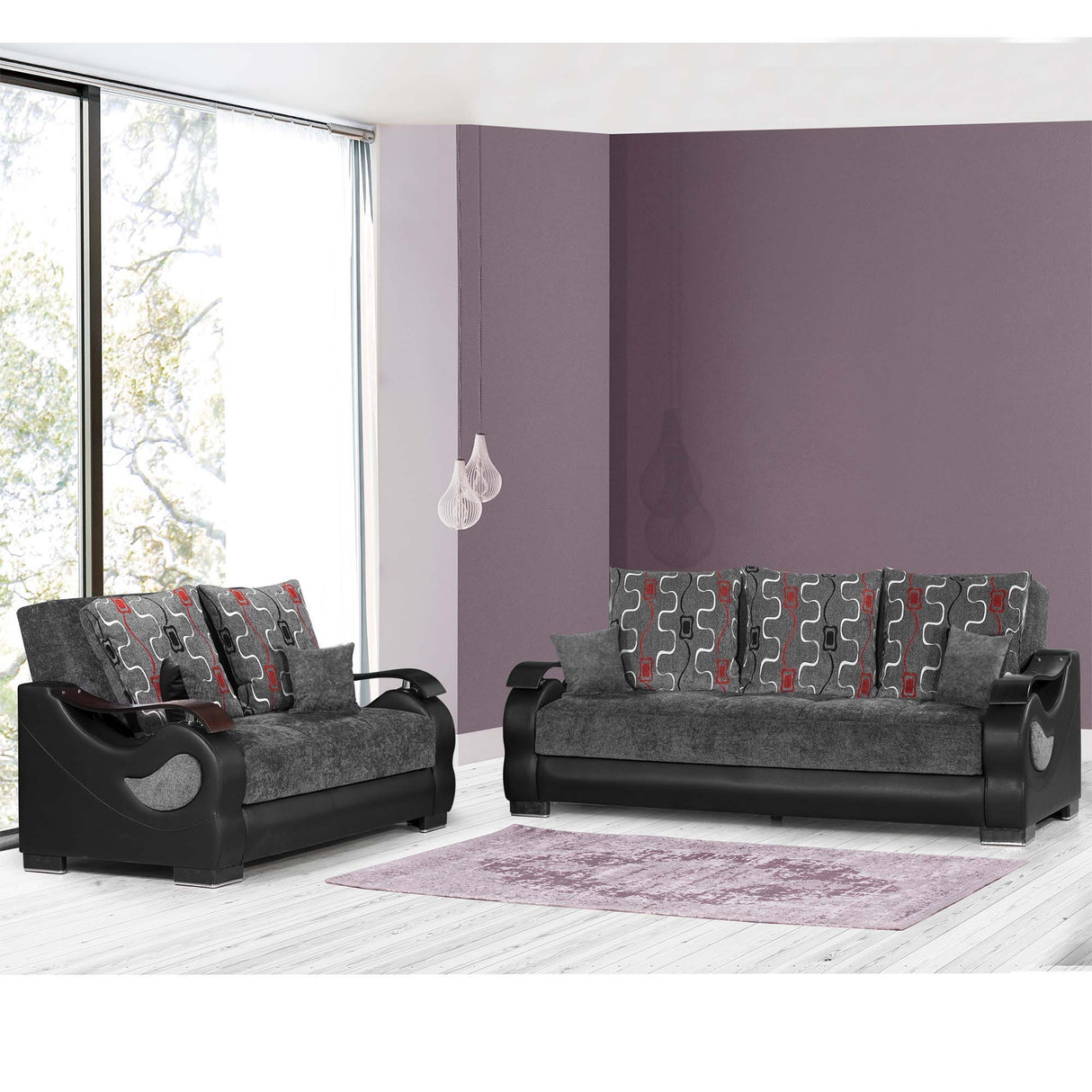 Ottomanson Metroplex - Upholstered Convertible Loveseat With Storage
