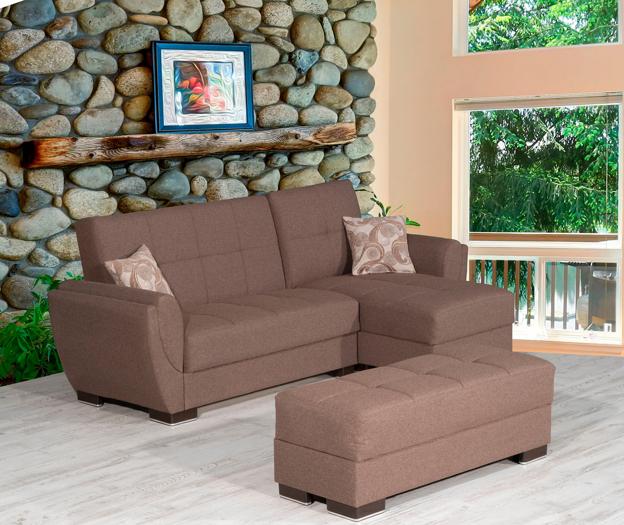Ottomanson Armada Air - Upholstered Ottoman With Storage - Polyester