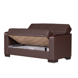 Ottomanson Armada X - Upholstered Convertible Wood Trimmed Loveseat With Storage