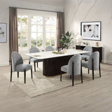 Clayten - Dining Table With Marble Top - White / Espresso