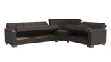 Ottomanson Armada X - Upholstered Convertible Wood Trimmed Sectional With Storage