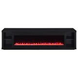 Deiter - 79" TV Stand Fireplace Media Console - Black