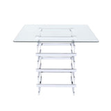 Nadie - Counter Height Table - Clear Glass Top & Black