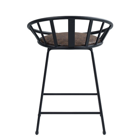 Zudora - Counter Height Chair (Set of 2) - Synthetic Leather & Black