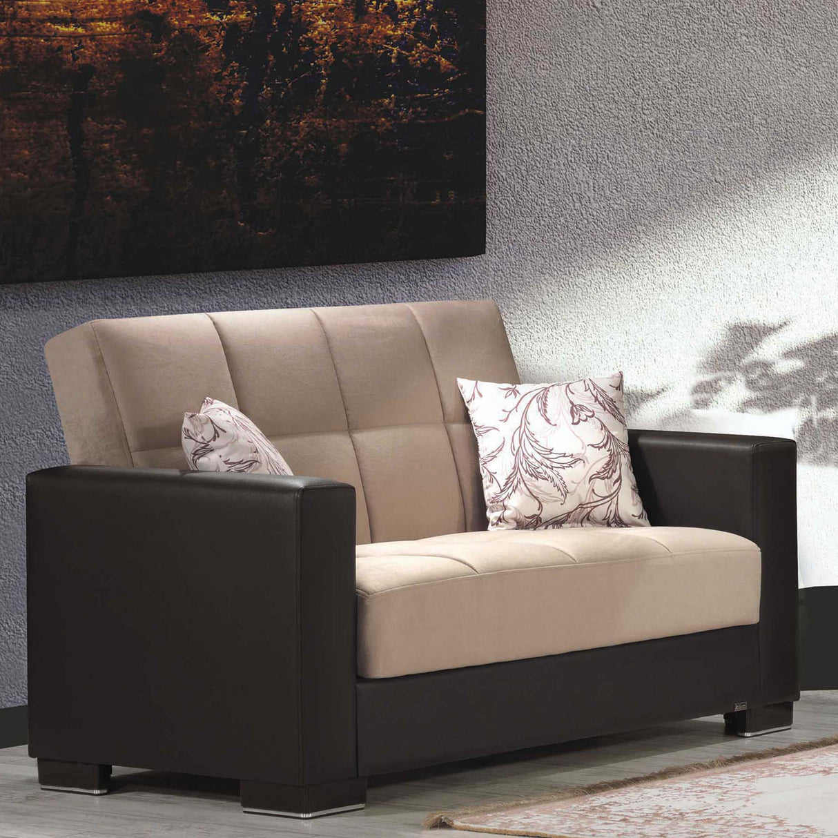 Ottomanson Armada - Upholstered Convertible Loveseat With Storage - Chenille