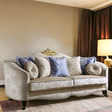Sheridan - Sofa With 7 Pillows - Cream Fabric