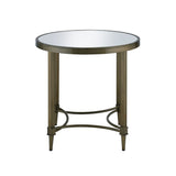 Aditya - End Table - Mirrored & Antique Brass