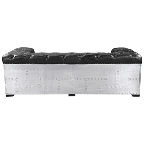 Brancaster - Sofa - Black Top Grain Leather & Aluminum