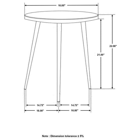 Acheson - Round Accent Table - White And Gold