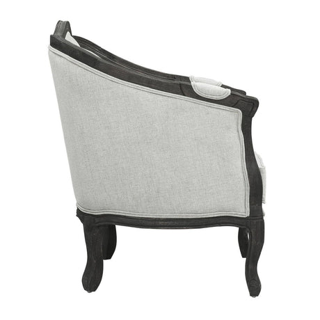 Samael - Loveseat With 2 Pillows - Gray Linen & Dark Brown