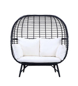 Penelope - Patio Lounge Chair - Cream Fabric & Black