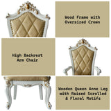 Picardy - Arm Chair (Set of 2) - Butterscotch Synthetic Leather & Antique Pearl