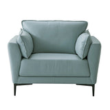 Mesut - Chair - Sage Green Top Grain Leather & Black