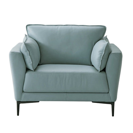 Mesut - Chair - Sage Green Top Grain Leather & Black