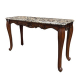 Nayla - Sofa Table - Natural Marble Top & Cherry