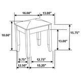 Barzini - Upholstered Vanity Stool - Metallic Aand White
