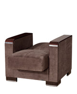 Ottomanson Armada X - Upholstered Convertible Wood Trimmed Armchair With Storage - Microfiber