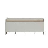 Berci - Bench - Beige Fabric & White