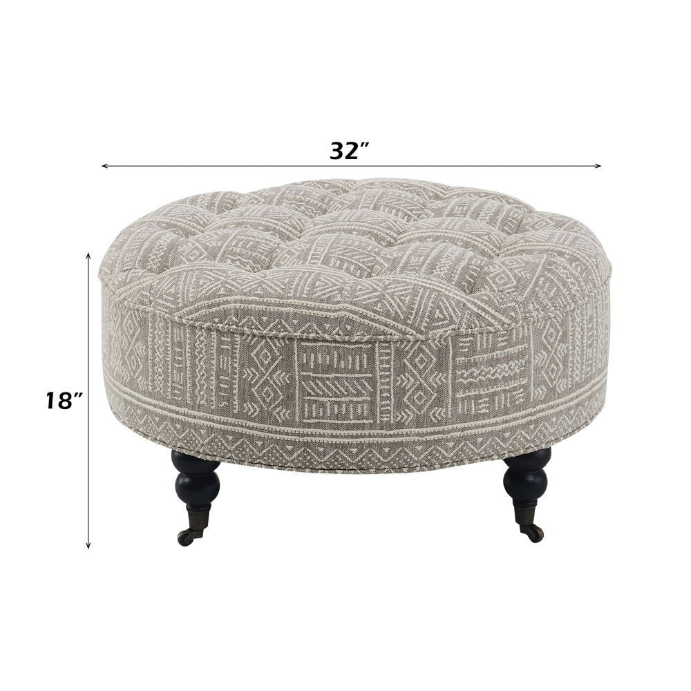 Upendo - Ottoman With Caster - Pattern Fabric