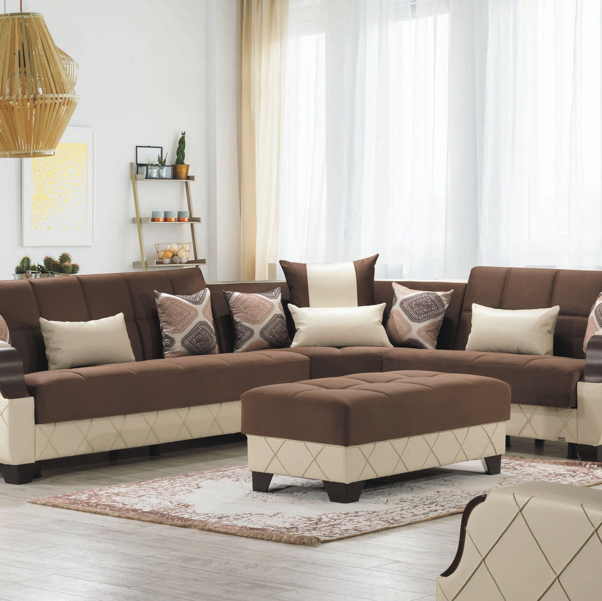 Ottomanson Molina - Upholstered Convertible Ottoman With Storage