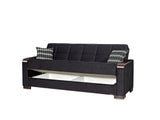Ottomanson Armada X - Upholstered Convertible Wood Trimmed Sofabed With Storage - Microfiber