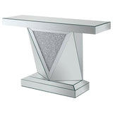 Amore - Mirrored Acrylic Entryway Sofa Console Table - Silver