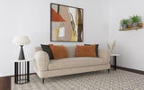 Jade - Chenille Upholstered Sculpted Track Arm Sofa - Latte