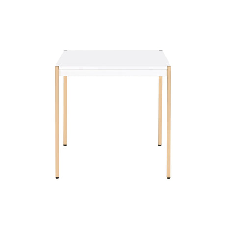 Otrac - End Table - White & Gold