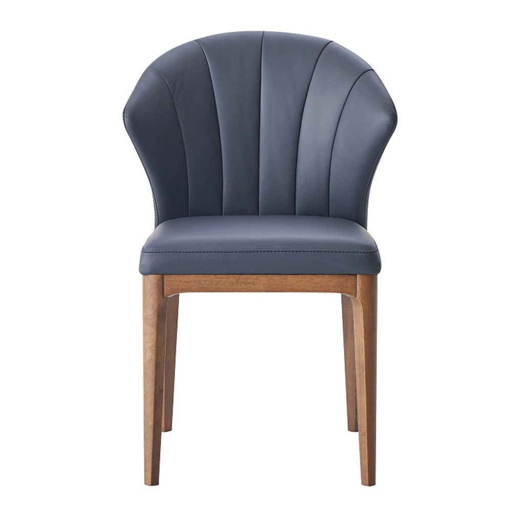 Seraphyne - Side Chair (Set of 2) - Slate Leather & Walnut