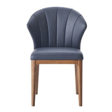 Seraphyne - Side Chair (Set of 2) - Slate Leather & Walnut