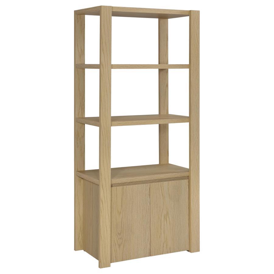 Laurelton - 3-Shelf Media Tower Tall Pier Cabinet - Light Oak