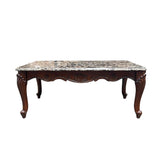 Nayla - Coffee Table - Natural Marble Top & Cherry