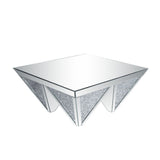 Noralie - 19"H Coffee Table With Faux Diamonds - Mirrored