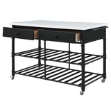 Emery - Kitchen Island - White Cultured Marble Top & Gray