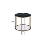 Zaidee - End Table - Sintered Stone & Champagne