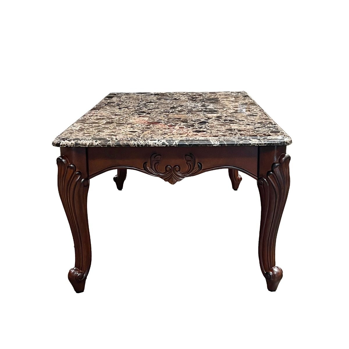 Nayla - Coffee Table - Natural Marble Top & Cherry
