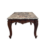Nayla - Coffee Table - Natural Marble Top & Cherry