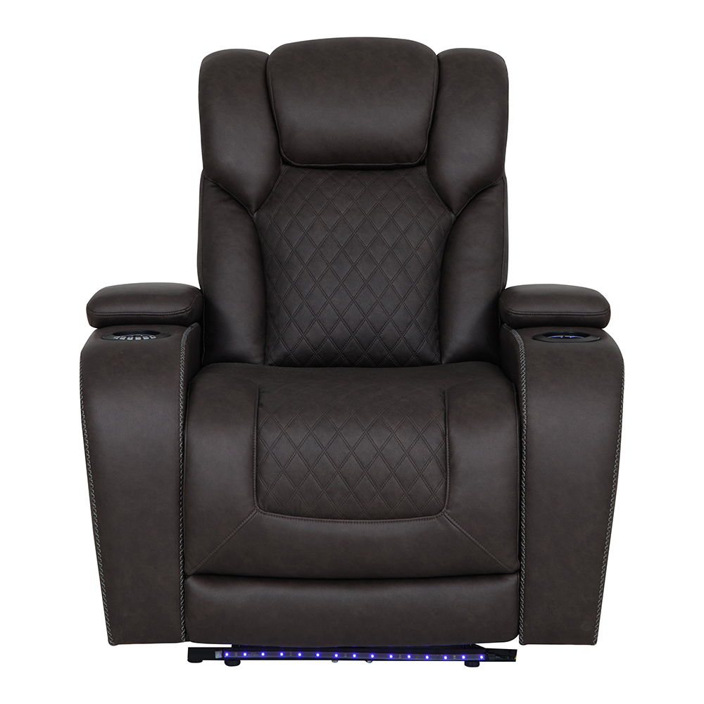 Wendell - Power Motion Recliner With Storage, USB & LED - Dark Gray