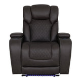 Wendell - Power Motion Recliner With Storage, USB & LED - Dark Gray