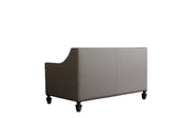 House Beatrice - Loveseat With 3 Pillows - Tan Synthetic Leather , Black Synthetic Leather & Charcoal