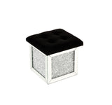 Noralie - 16" Ottoman With Storage - Mirrored & Faux Diamonds