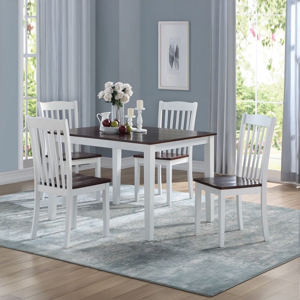 Green Leigh - Side Chair (Set of 2) - White & Walnut