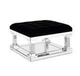 Noralie - Ottoman - Mirrored & Faux Diamonds