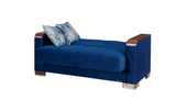Ottomanson Armada X - Upholstered Convertible Wood Trimmed Loveseat With Storage - Microfiber