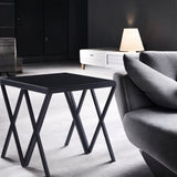 Magenta - End Table - Glass Top & Black